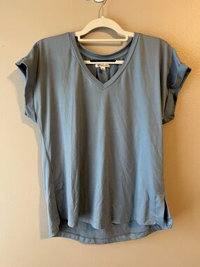 Vero Moda Dusty Blue V-Neck Cap Sleeve Top